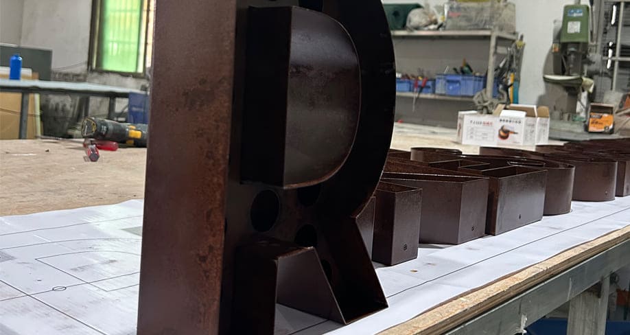 custom rusty letters