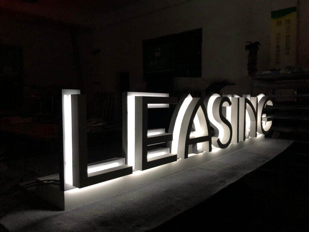 Halo lit letters bottom install