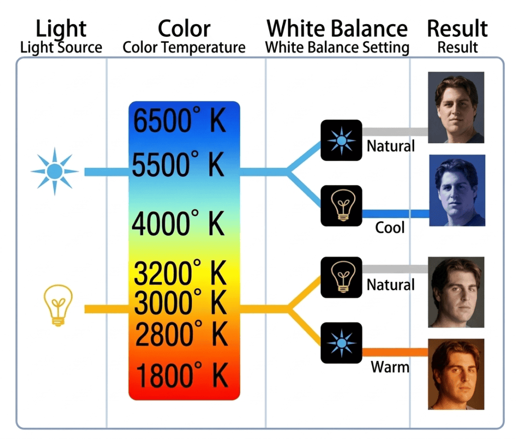 Different Color Temperature Result