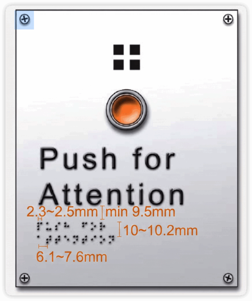 Canada Braille dot spacing