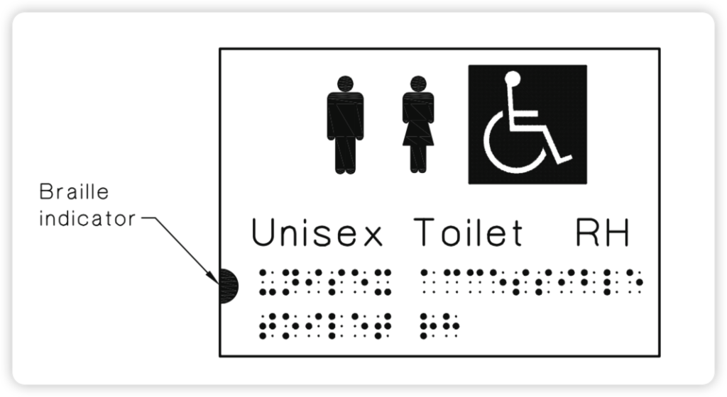 Braille indicator in signage in Australia