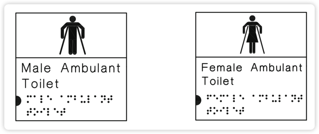 Male or Female Ambulant Toilet signage in Australia