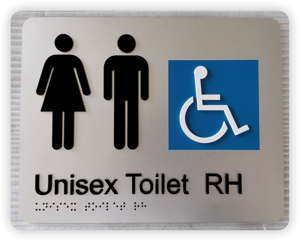 unisex accessible toilet signage in Australia