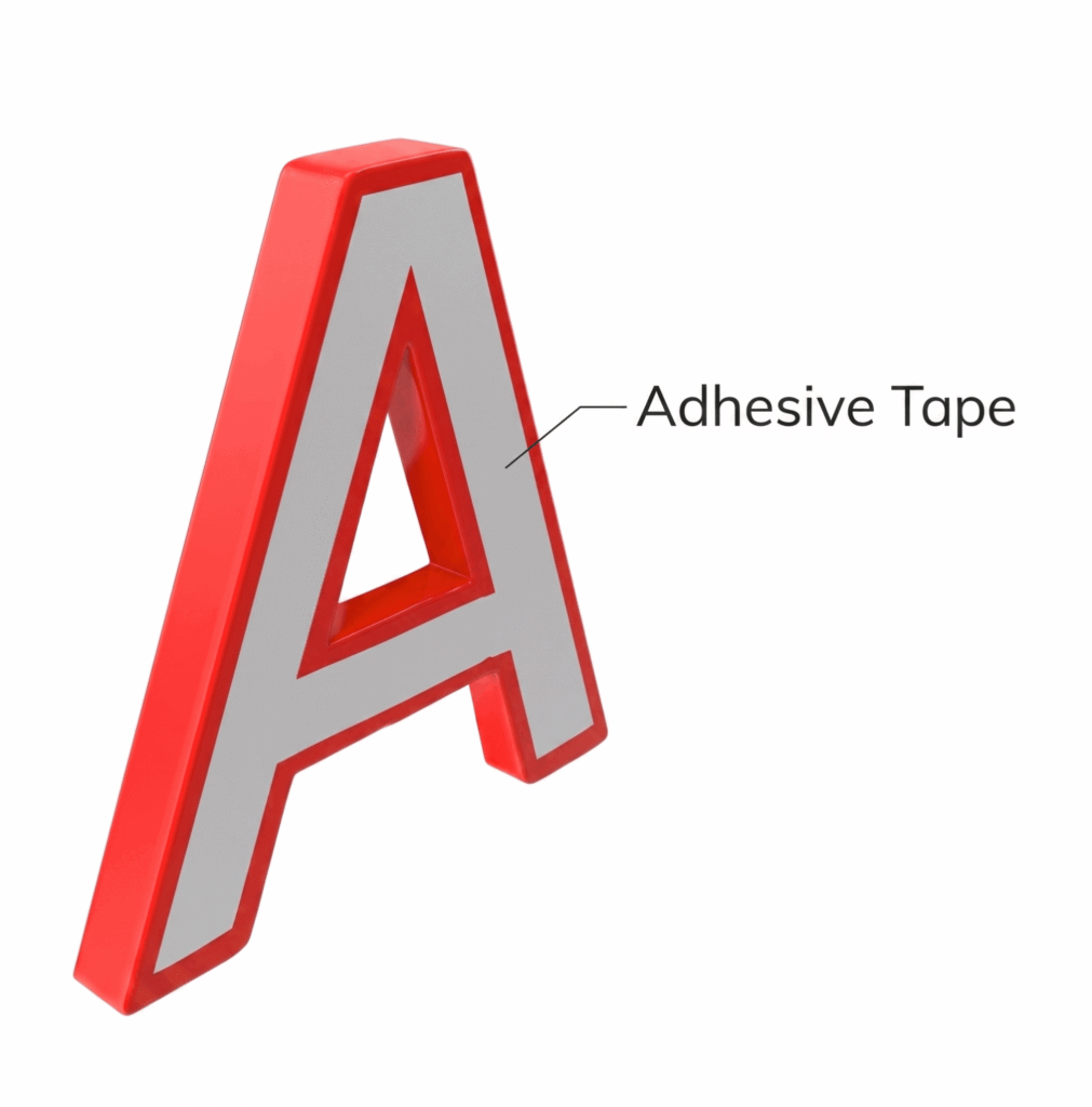 Channel Letters Installation-Double-sided Tape