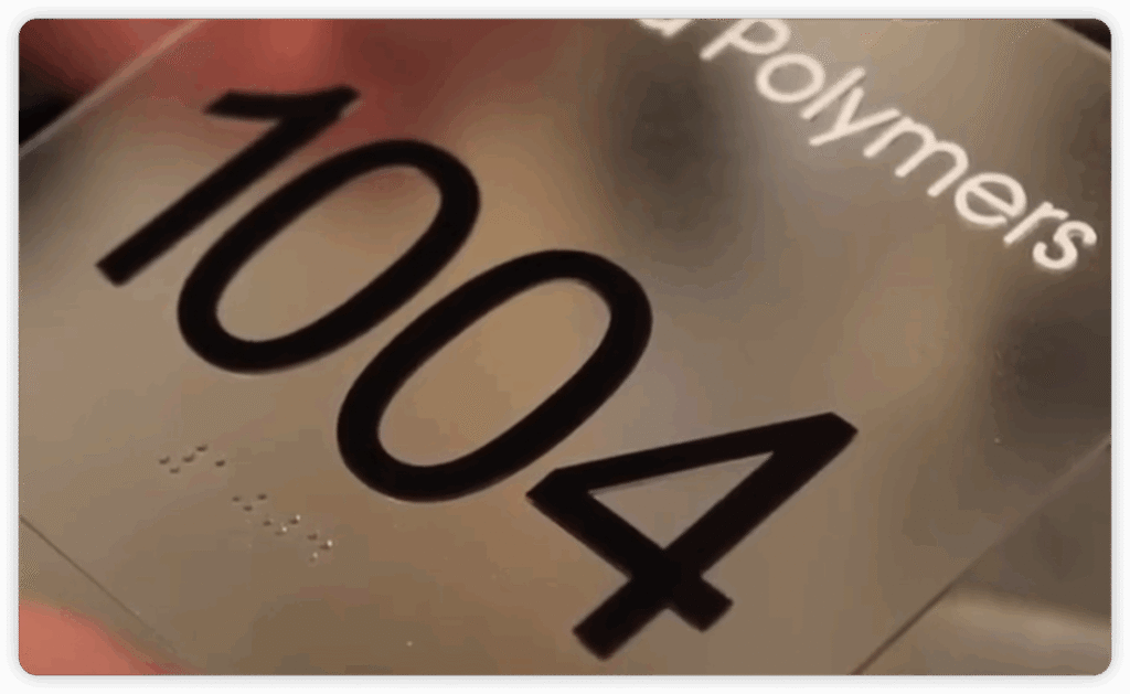 Photopolymer tactile Braille signs