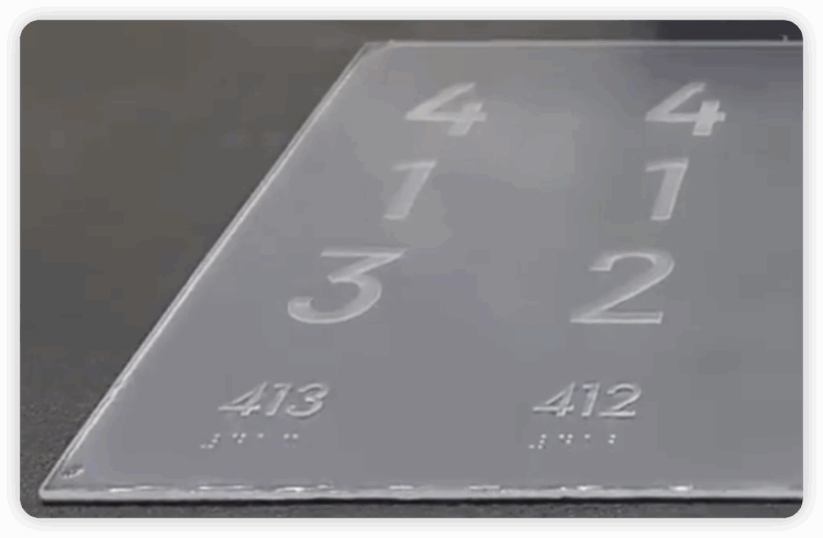 Thermoforming tactile Braille signs