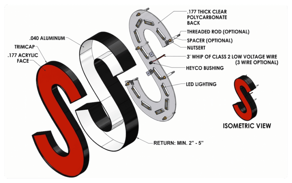Dual-lit Letter Structure
