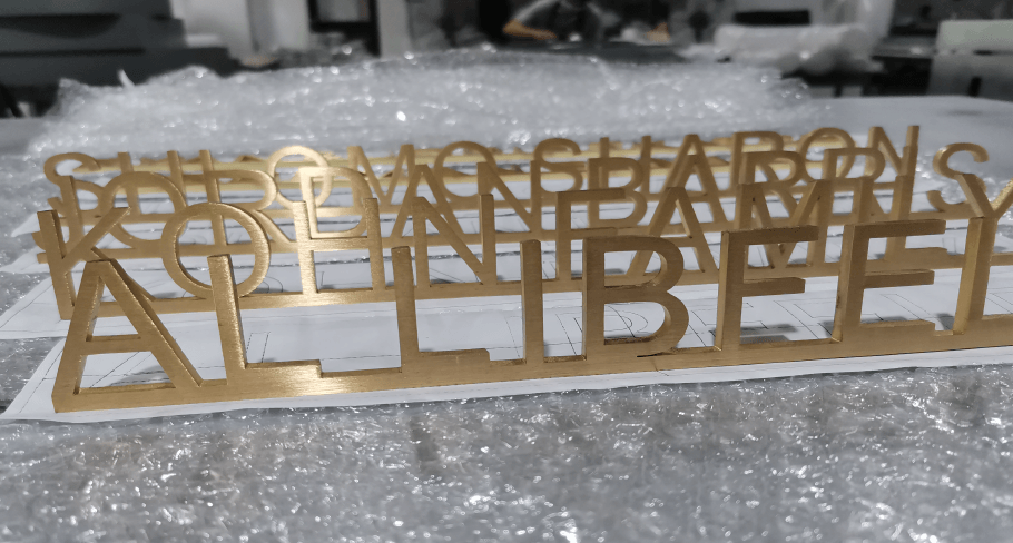 brass flat cut letters